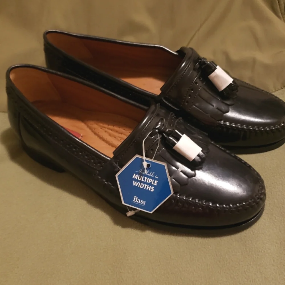 Bass Grammer Tasseled Men's Shoes Sz-8.5 Black - Picture 1 of 10